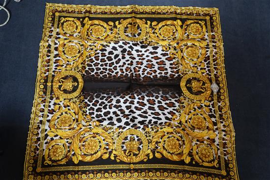 Two Versace silk scarves